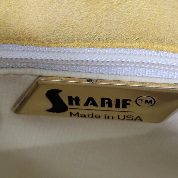 Vintage Sharif Woven Bag Yellow Leather Shoulder Crossbody Long Rounded Purse - Picture 8 of 14